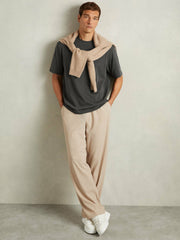 Cotton Garment-Dyed Oversized T-Shirt in Washed Black