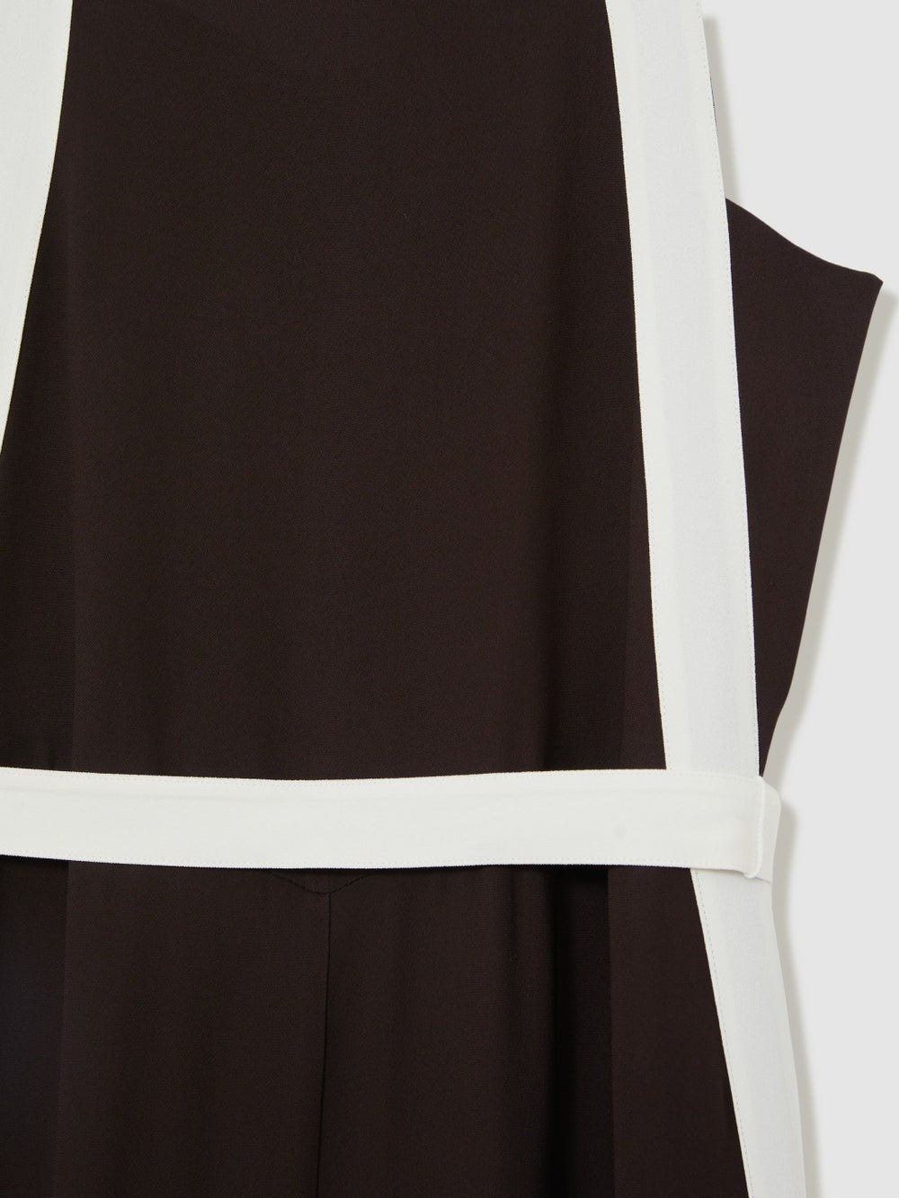 Colourblock Wide Leg Belted Jumpsuit in Chocolate/Cream