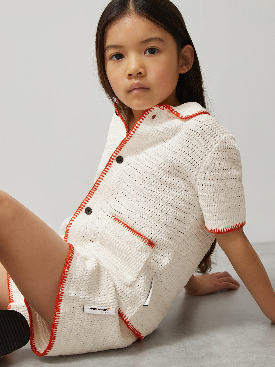 3-9 yrs McLaren F1 Team Crochet Shorts in Off White/Orange