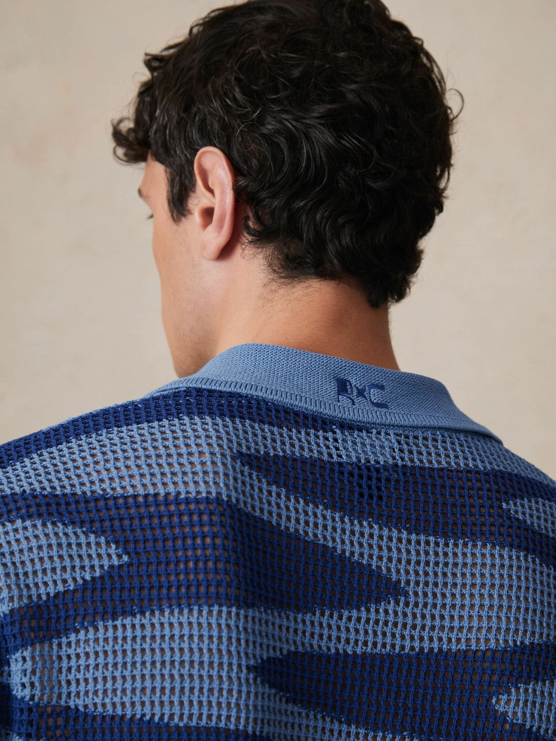 | Ché Wave Crochet Shirt in Blue