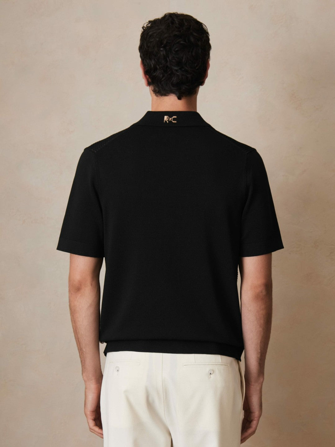 | Ché Beaded Crochet Shirt in Black