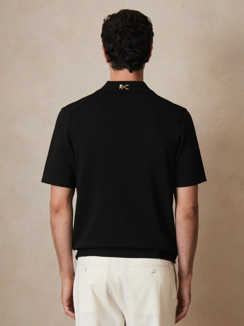 | Ché Beaded Crochet Shirt in Black