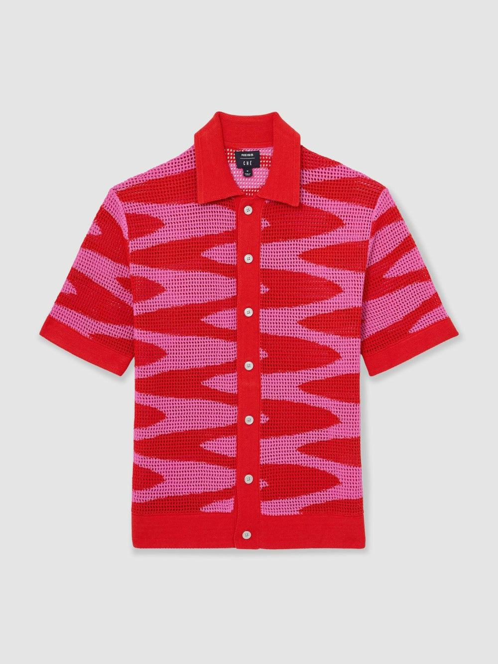 | Ché Wave Crochet Shirt in Pink