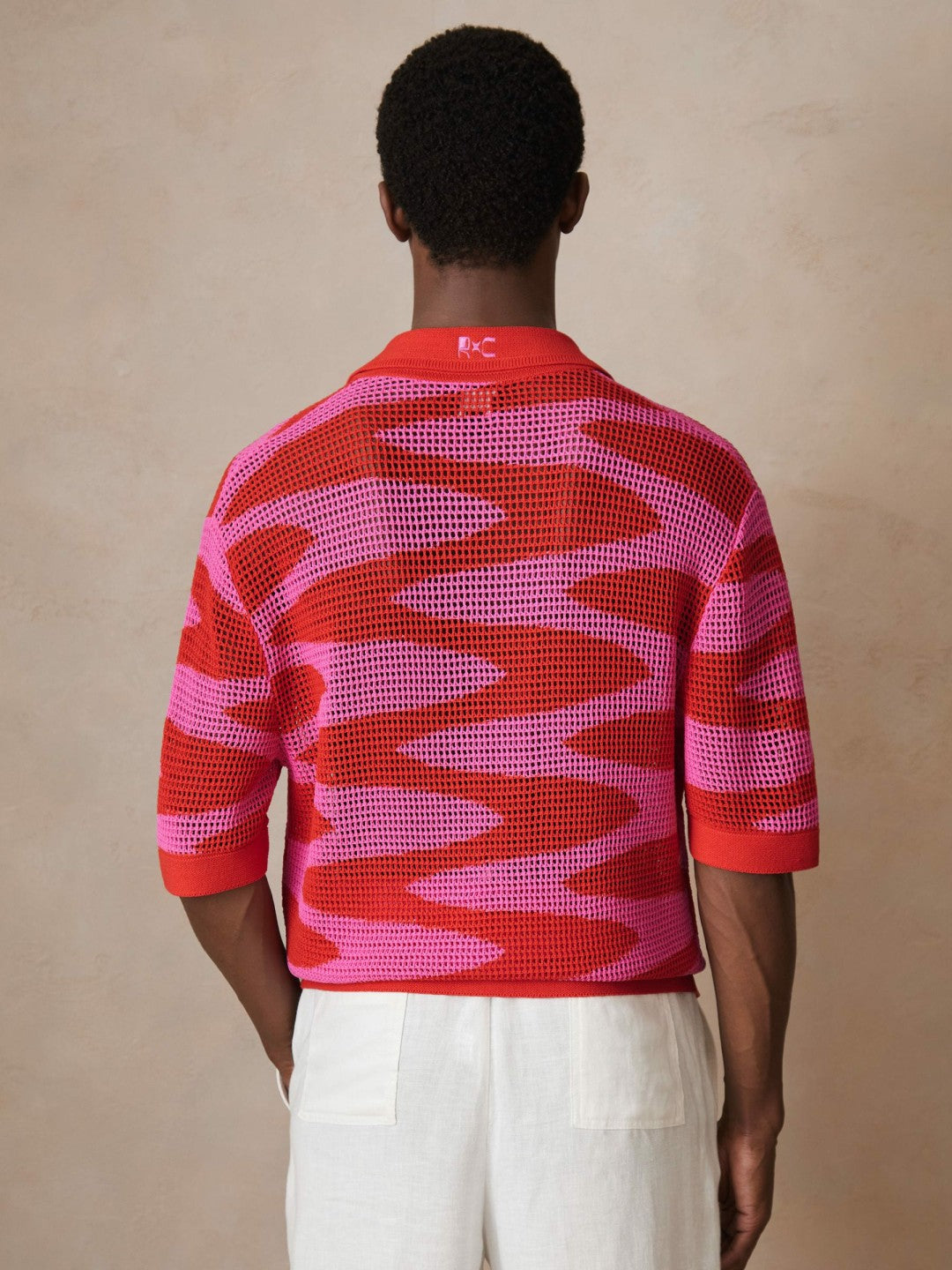 | Ché Wave Crochet Shirt in Pink