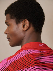 | Ché Wave Crochet Shirt in Pink