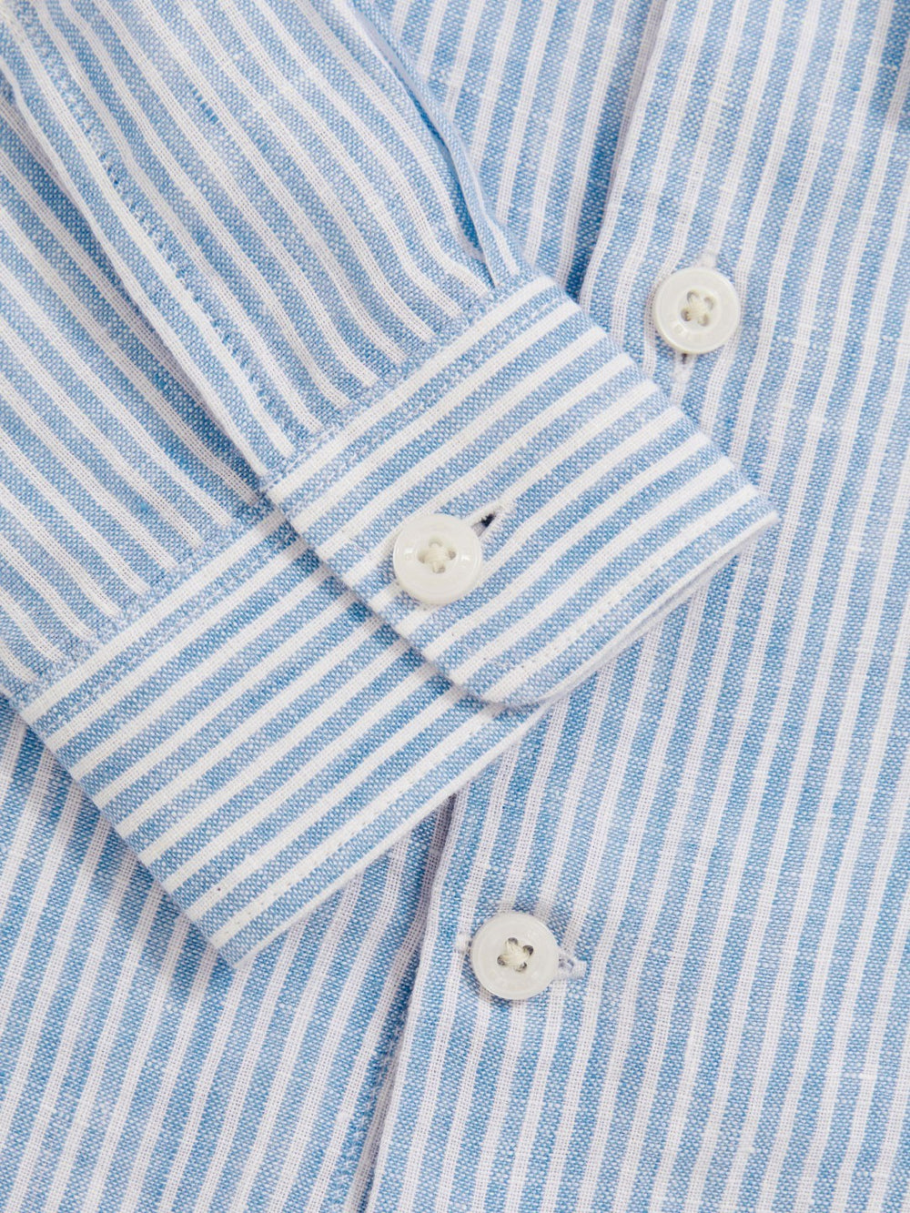 13-14 yrs Linen Cutaway Collar Shirt in Blue/White Stripe