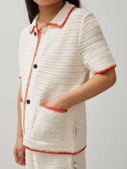 9-13 yrs McLaren F1 Team Crochet Shirt in Off White/Orange