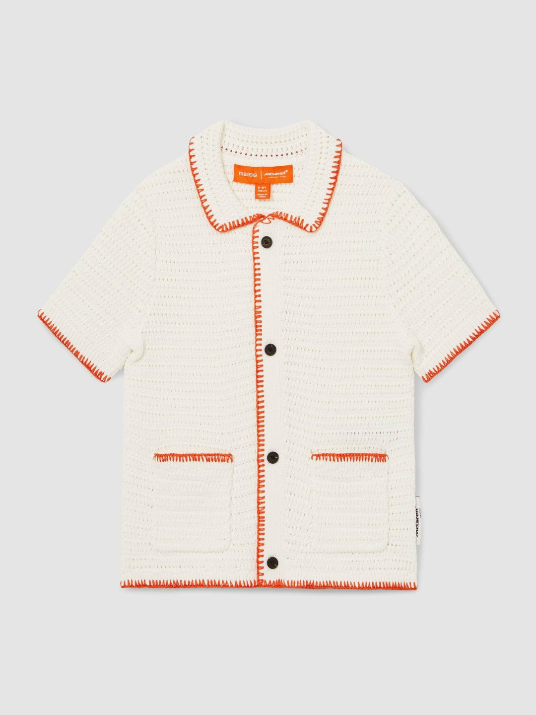 9-13 yrs McLaren F1 Team Crochet Shirt in Off White/Orange