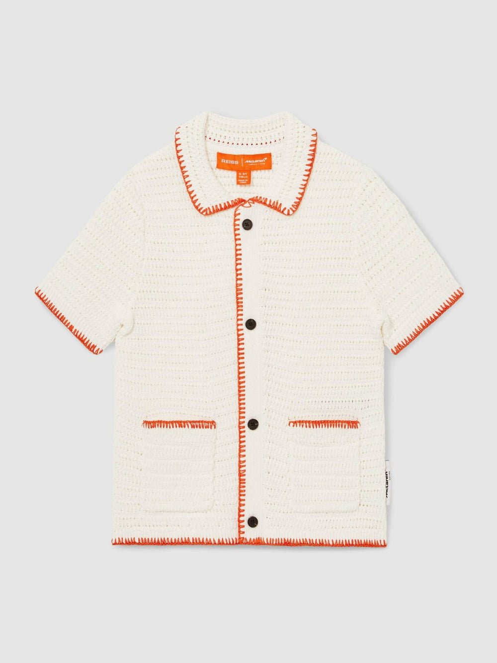 9-13 yrs McLaren F1 Team Crochet Shirt in Off White/Orange