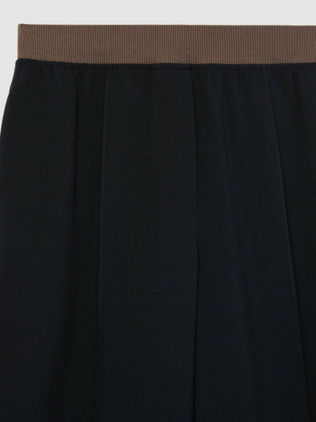 Petite Wide-Leg Elasticated-Waist Trousers in Navy