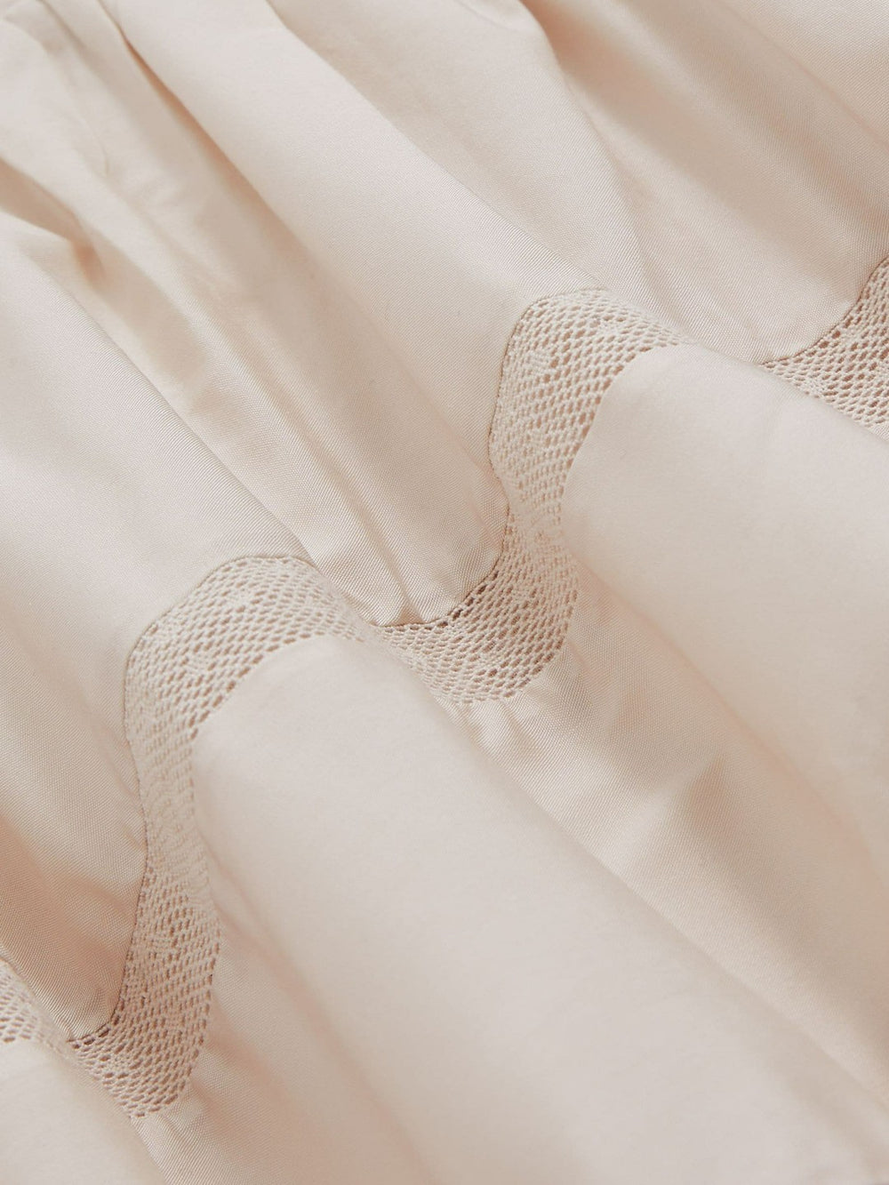Shirred Ruffle Hem Mini Dress in Neutral