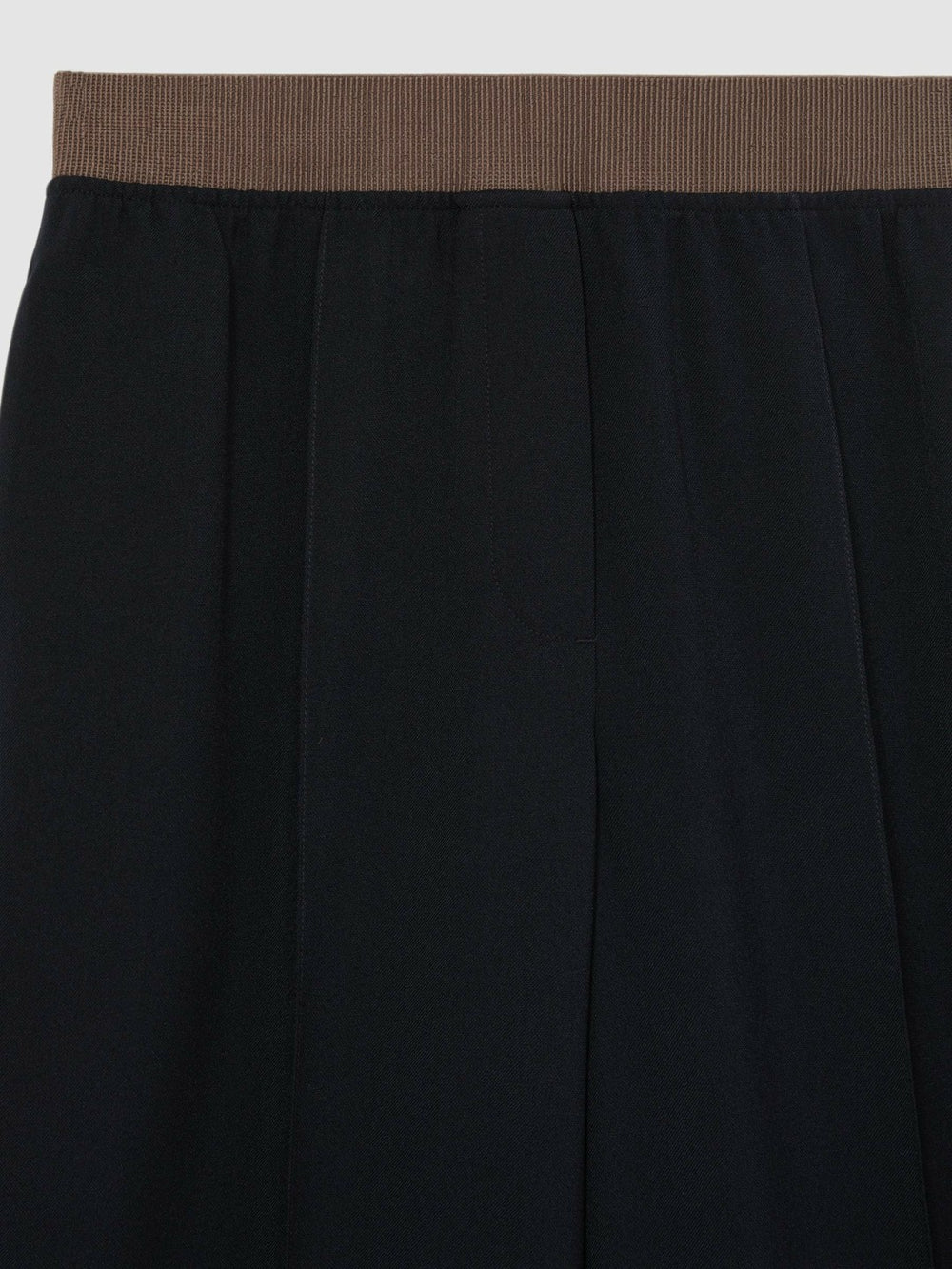 Wide-Leg Elasticated-Waist Trousers in Navy