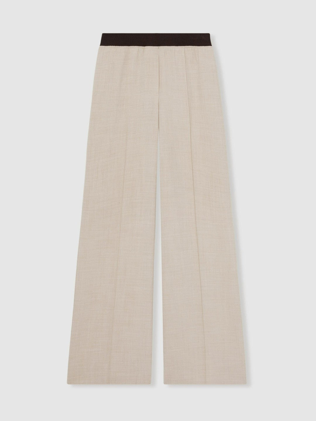 Wide-Leg Elasticated-Waist Trousers in Neutral