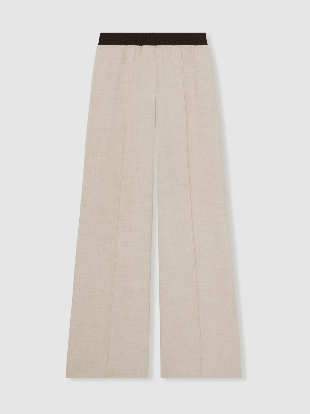 Wide-Leg Elasticated-Waist Trousers in Neutral