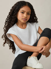 9-13 yrs Three-Quarter Length Leggings in Black