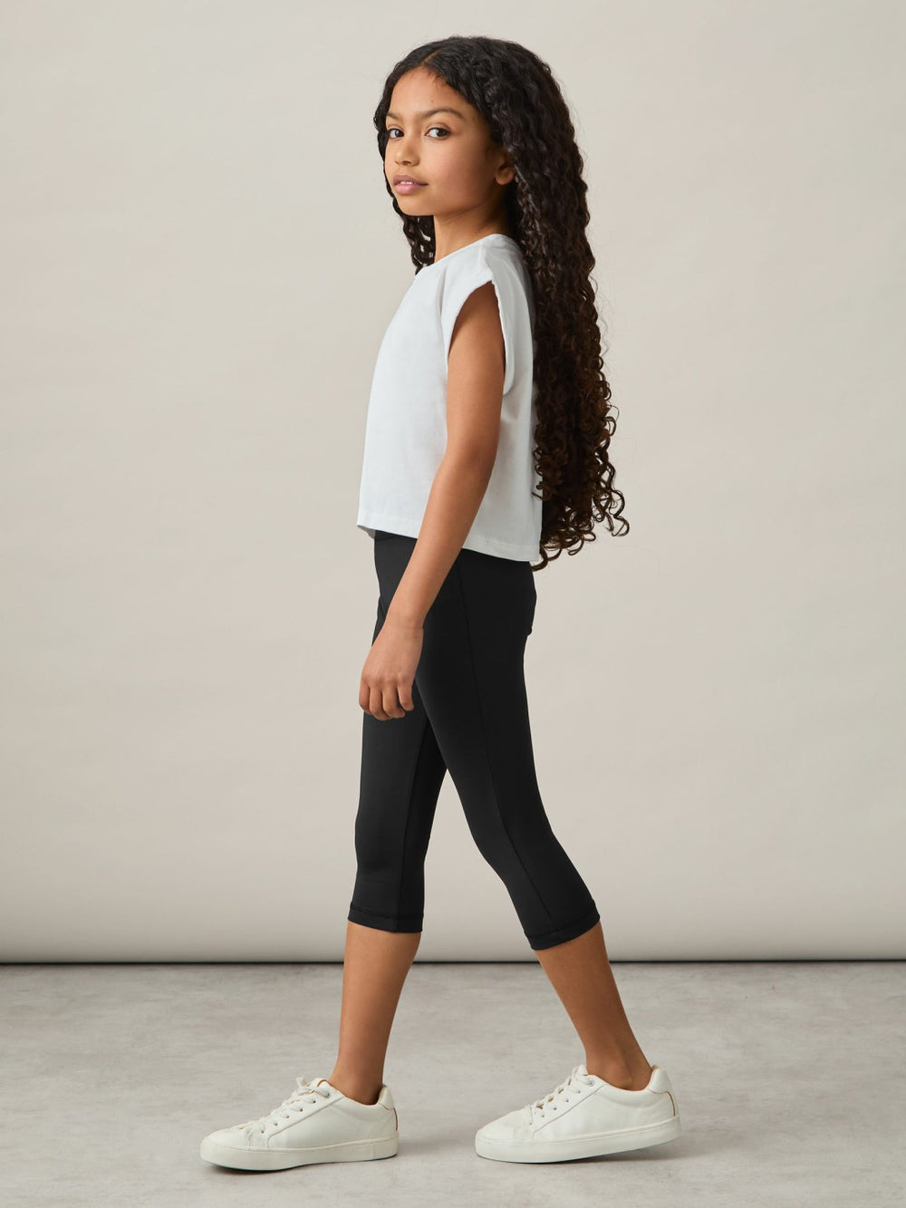 4-9 yrs Three-Quarter Length Leggings in Black