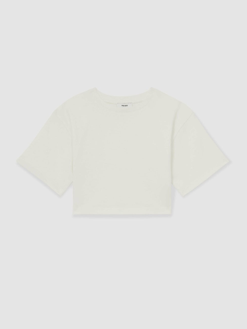 4-9 yrs Oversize Cotton Cropped T-Shirt in Ivory