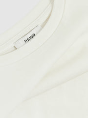 4-9 yrs Oversize Cotton Cropped T-Shirt in Ivory