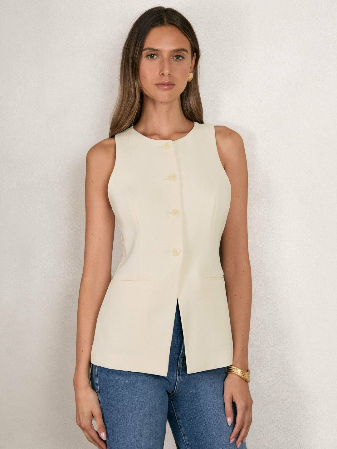Luxe Suiting Vest in Cream