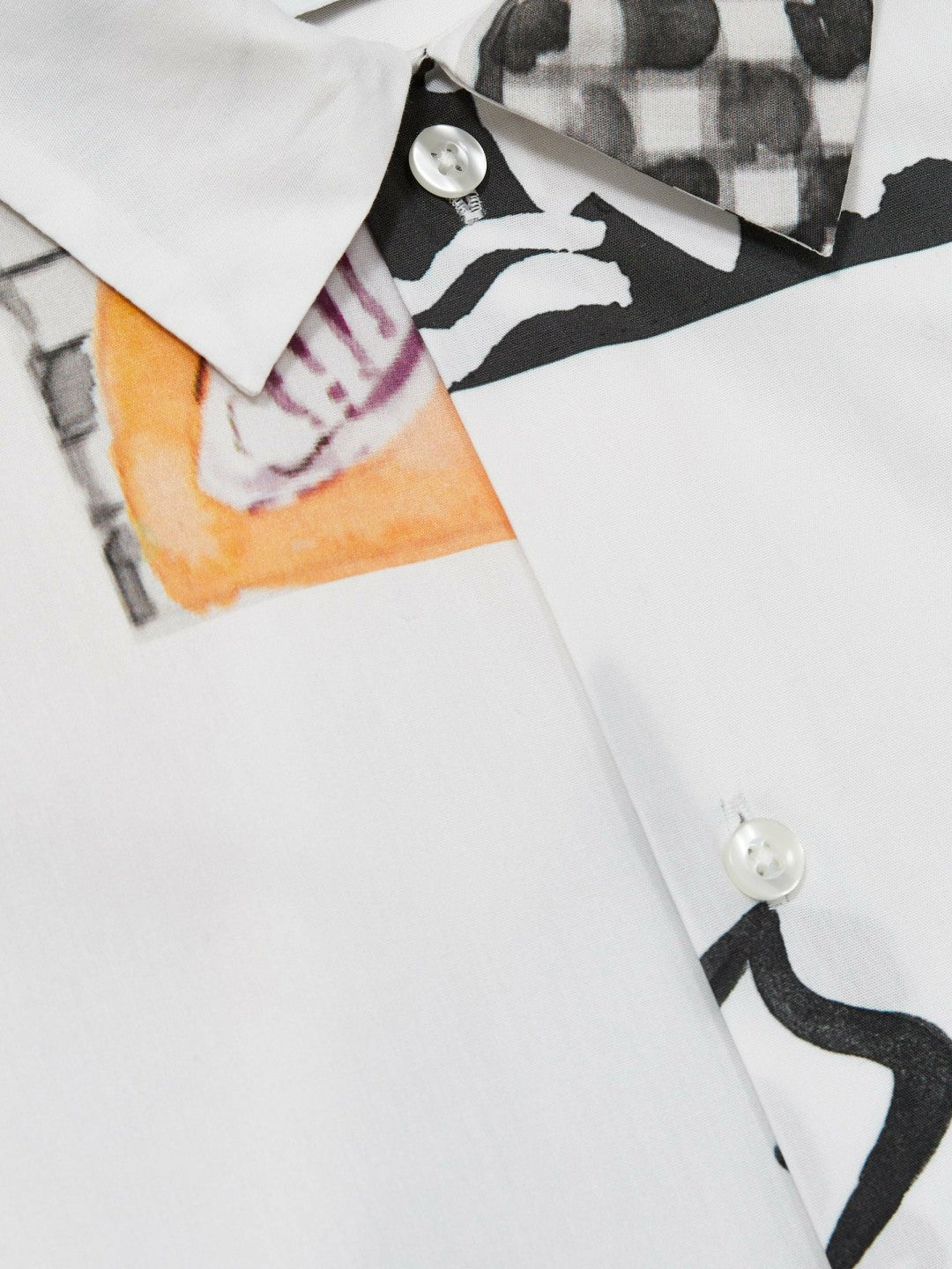 Les Deux Cotton Graphic-Print Shirt in Ivory Print