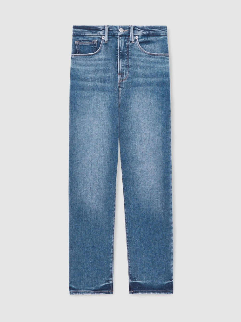 Straight Compression Jeans in Indigo Blue