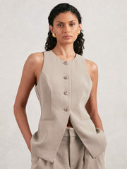 Luxe Suiting Vest in Beige
