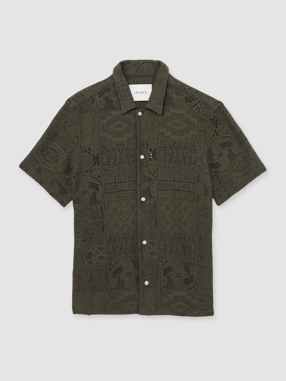 Les Deux Blend Lace Shirt in Olive Green