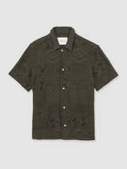 Les Deux Blend Lace Shirt in Olive Green