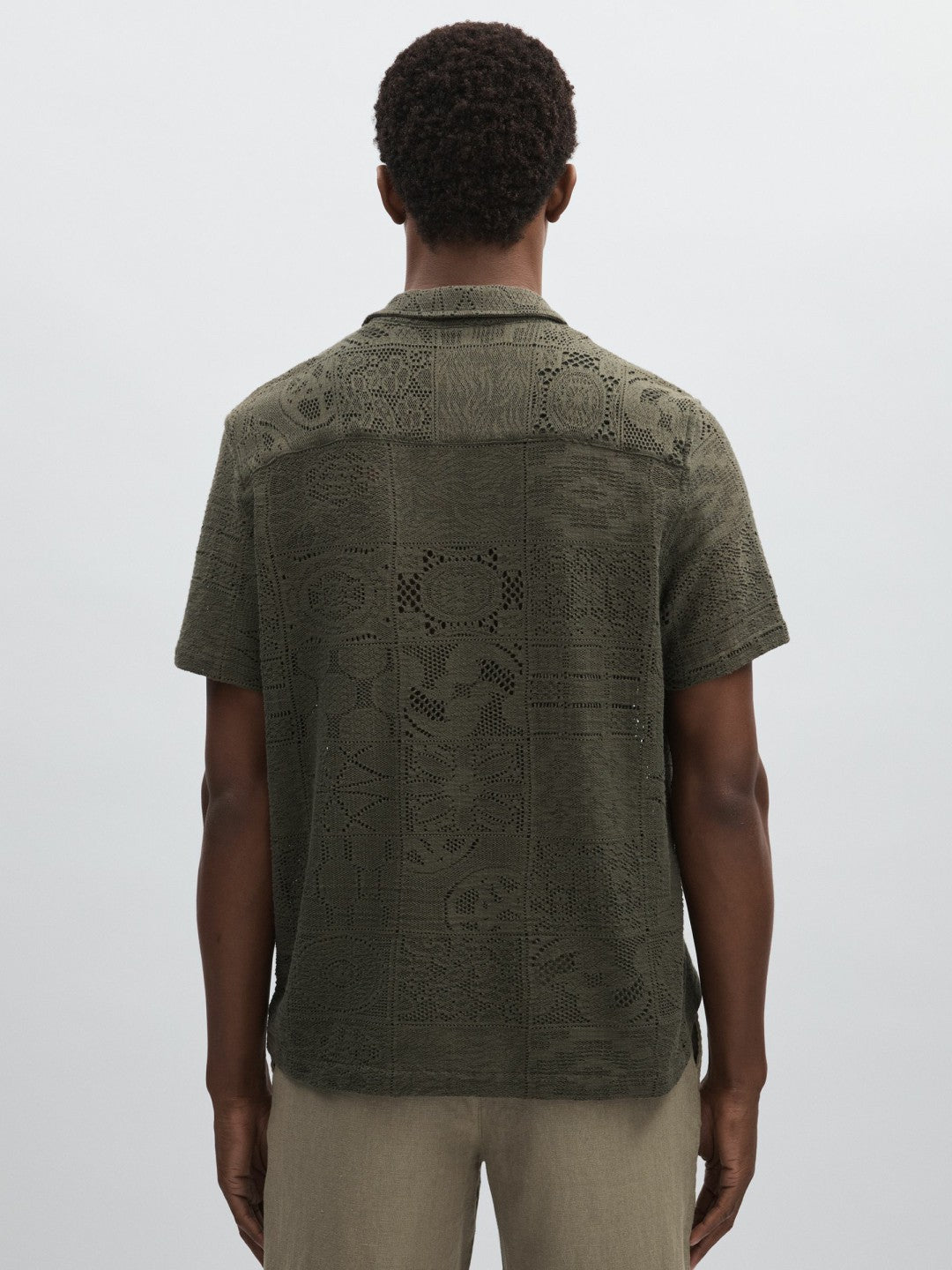 Les Deux Blend Lace Shirt in Olive Green