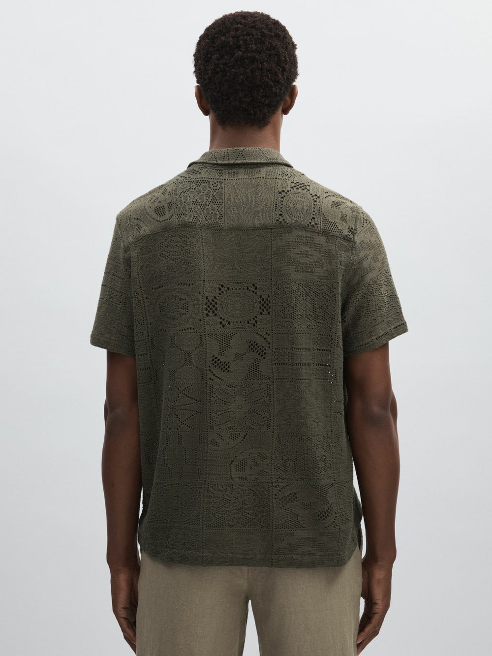 Les Deux Blend Lace Shirt in Olive Green