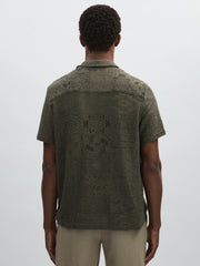 Les Deux Blend Lace Shirt in Olive Green