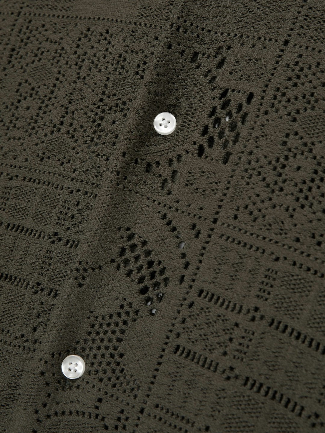 Les Deux Blend Lace Shirt in Olive Green