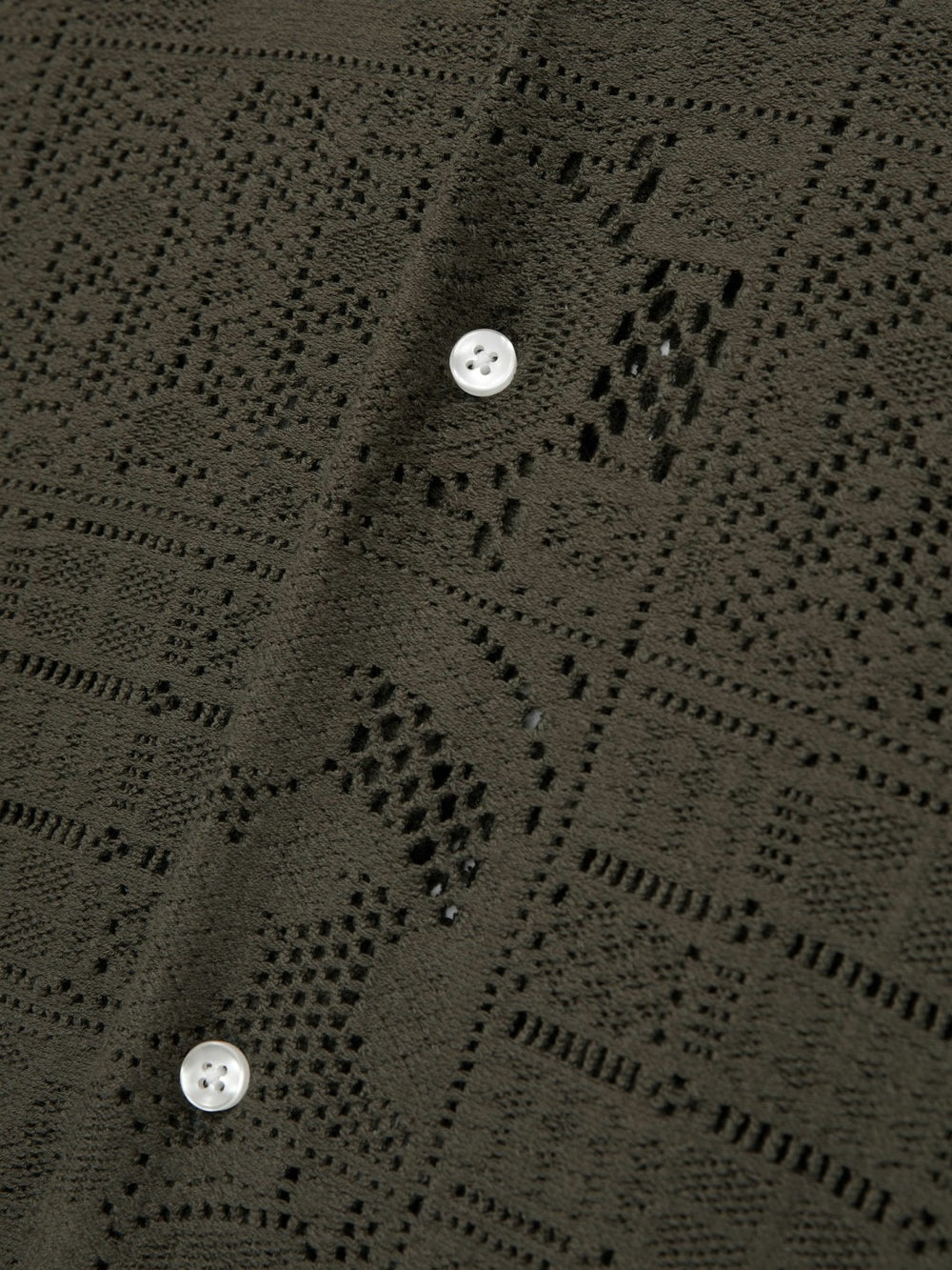 Les Deux Blend Lace Shirt in Olive Green