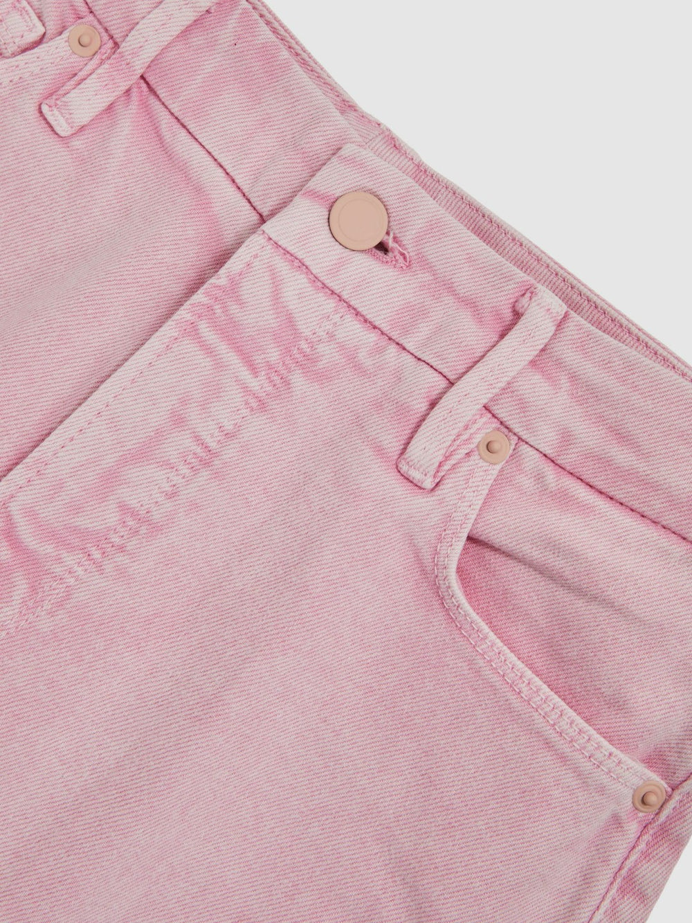 Cropped Palazzo Jeans in Rose Pink