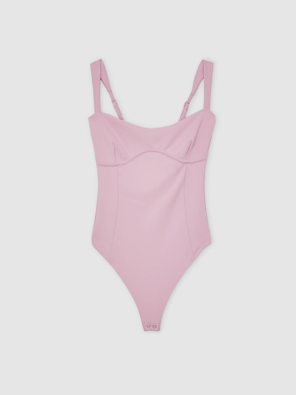 Good American Scuba Sweetheart Bodysuit in Light Pink