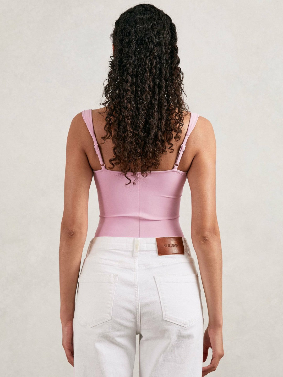 Good American Scuba Sweetheart Bodysuit in Light Pink