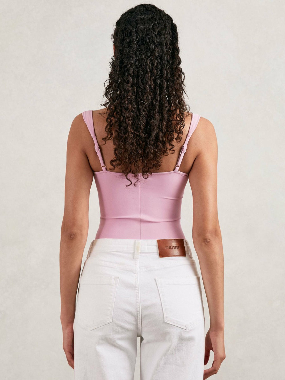 Good American Scuba Sweetheart Bodysuit in Light Pink