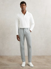 Paige Slim-Fit Stretch Trousers in Moon Shadow Blue