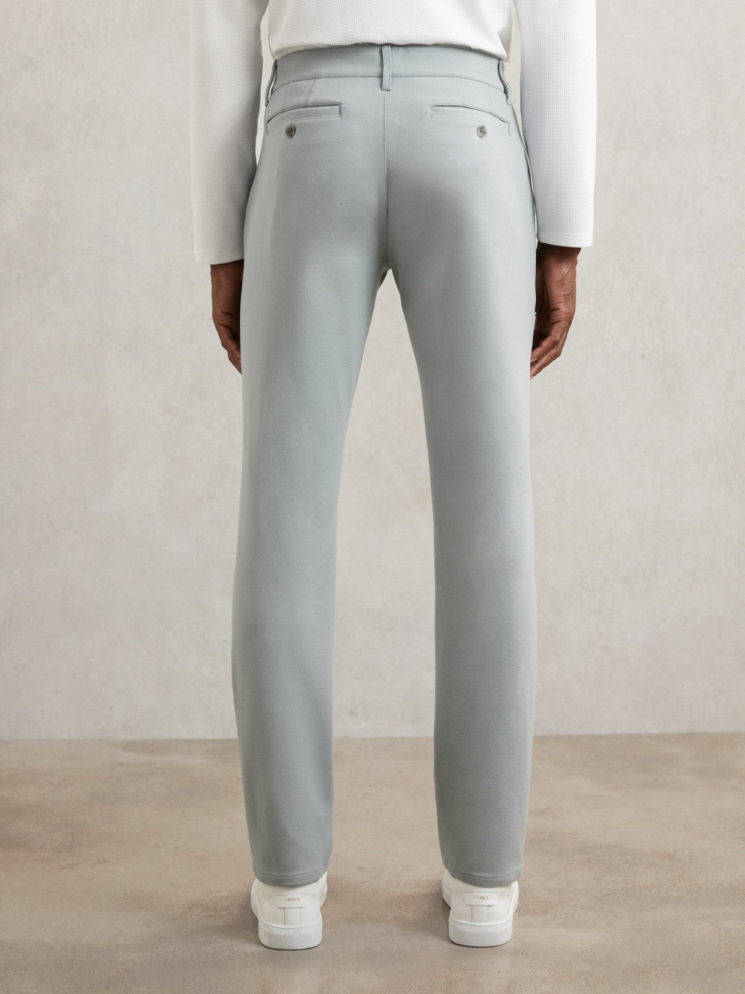 Paige Slim-Fit Stretch Trousers in Moon Shadow Blue