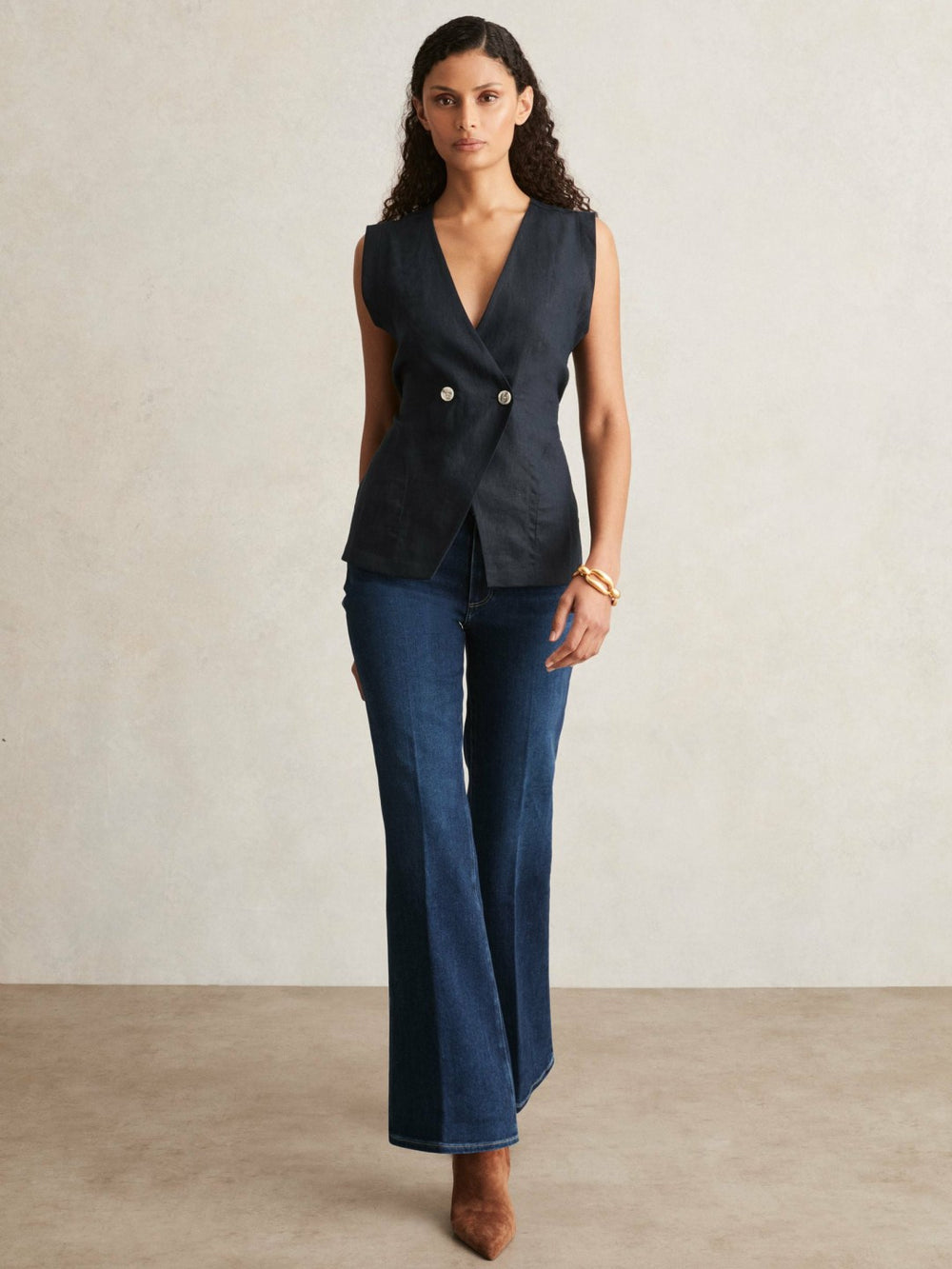 Paige High Rise Flared Jeans in Marciella Blue