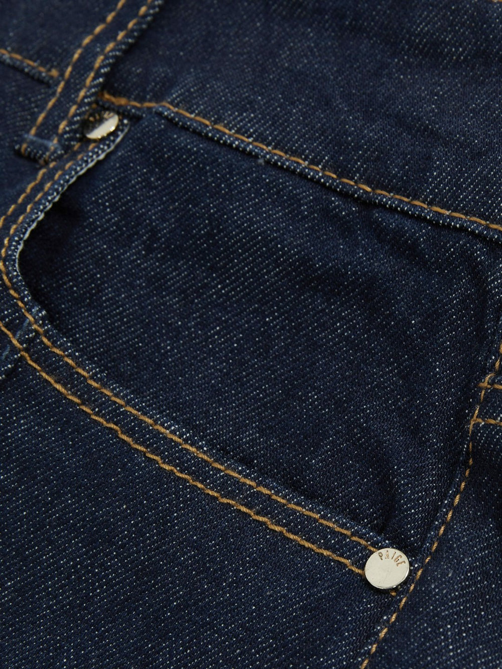Paige Wide Leg Pintuck Jeans in Anais Blue