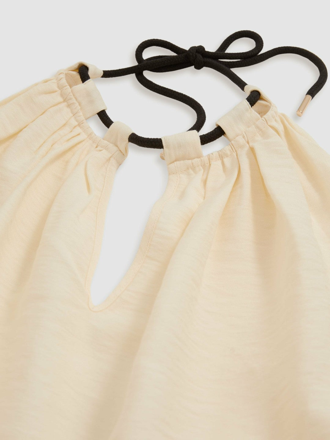 Halterneck Beach Cover-Up Swing Dress in Cream