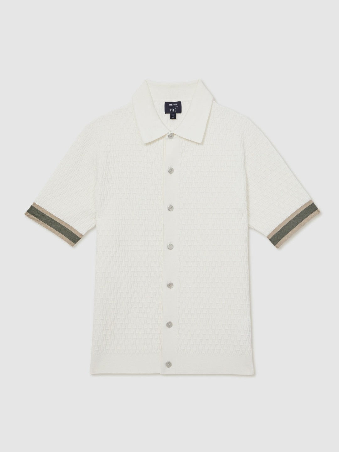 | Ché Textured Cuff-Trim Shirt in White