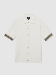 | Ché Textured Cuff-Trim Shirt in White