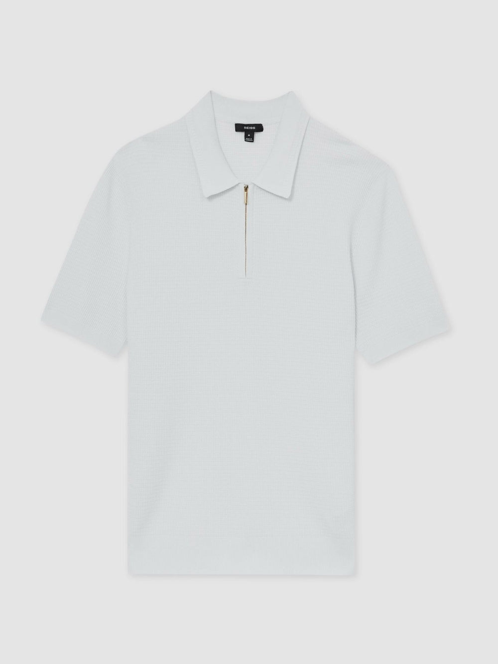 Textured Half-Zip Polo Shirt in White