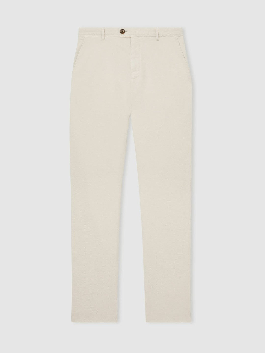 Cotton-Piqué Slim-Fit Chinos in Off White