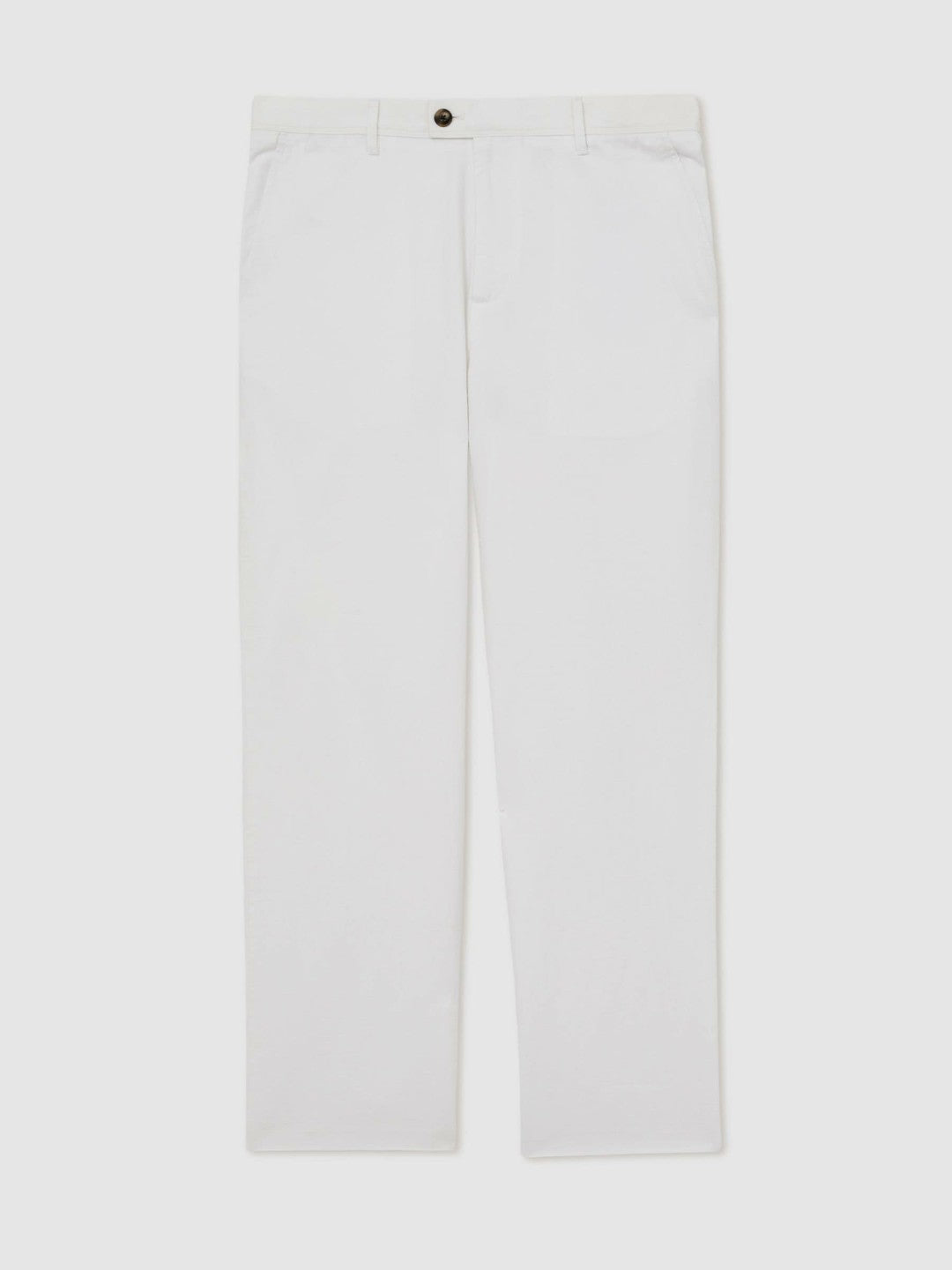 Cotton-Linen Relaxed-Fit Trousers in White