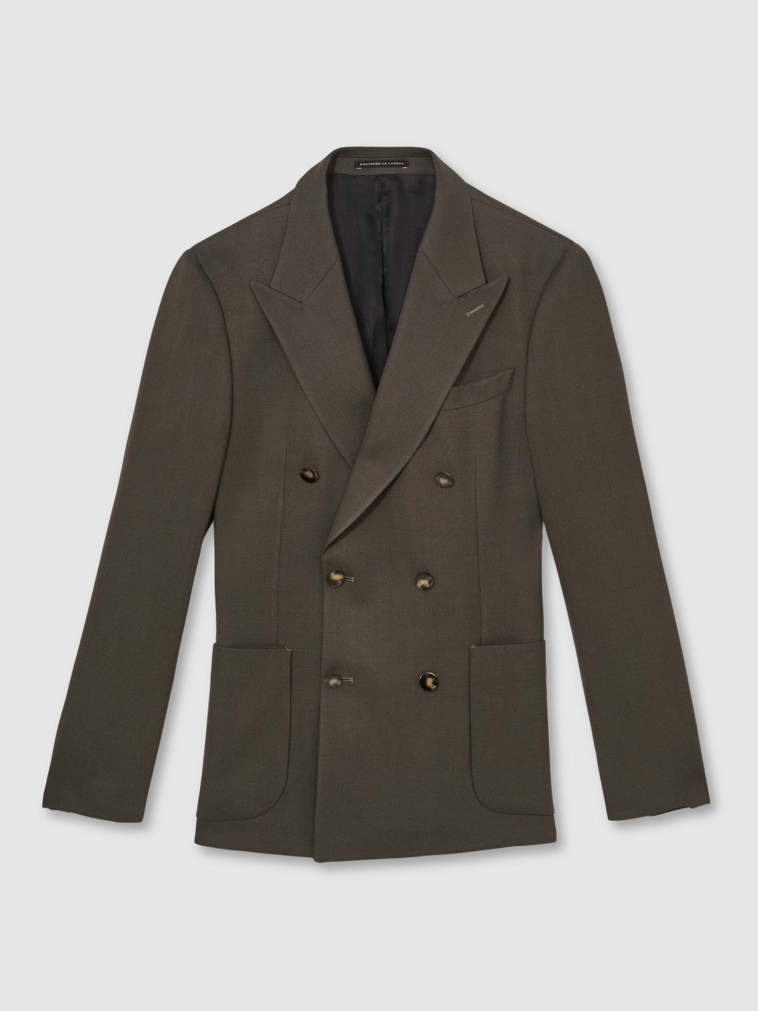 Slim Fit Double Breasted Suit Blazer in Dark Green