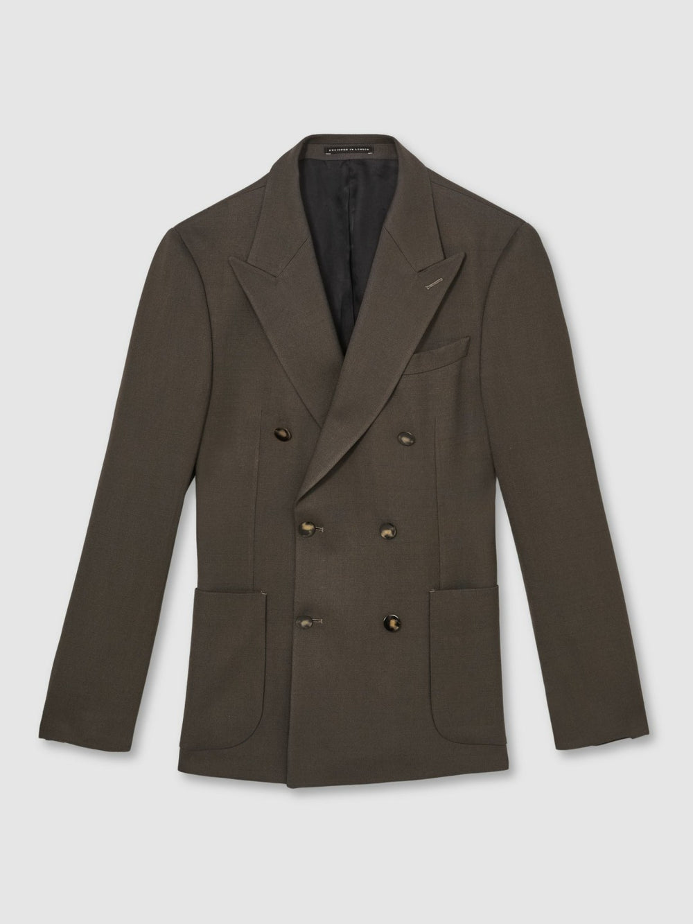 Slim Fit Double Breasted Suit Blazer in Dark Green