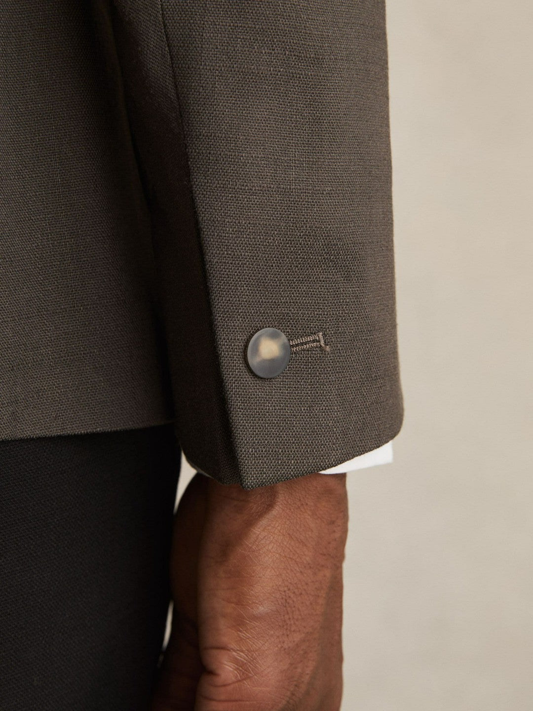 Slim Fit Double Breasted Suit Blazer in Dark Green